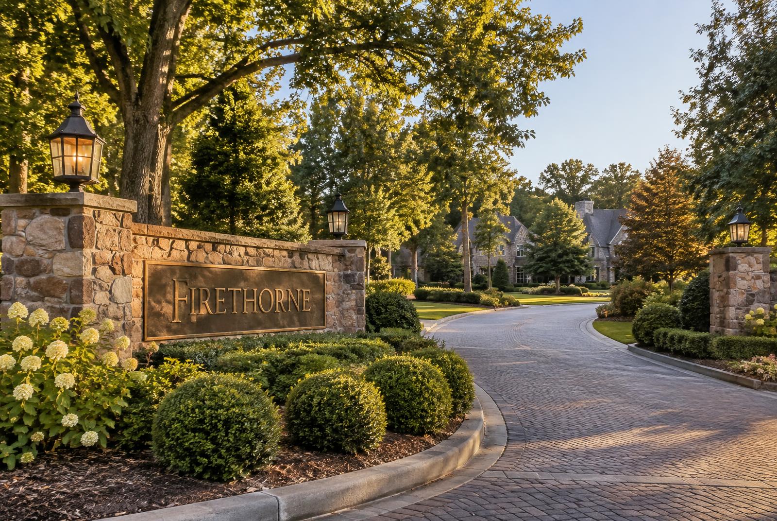 The entrance to Firethorne in the Waxhaw and Marvin area of Union County, North Carolina
